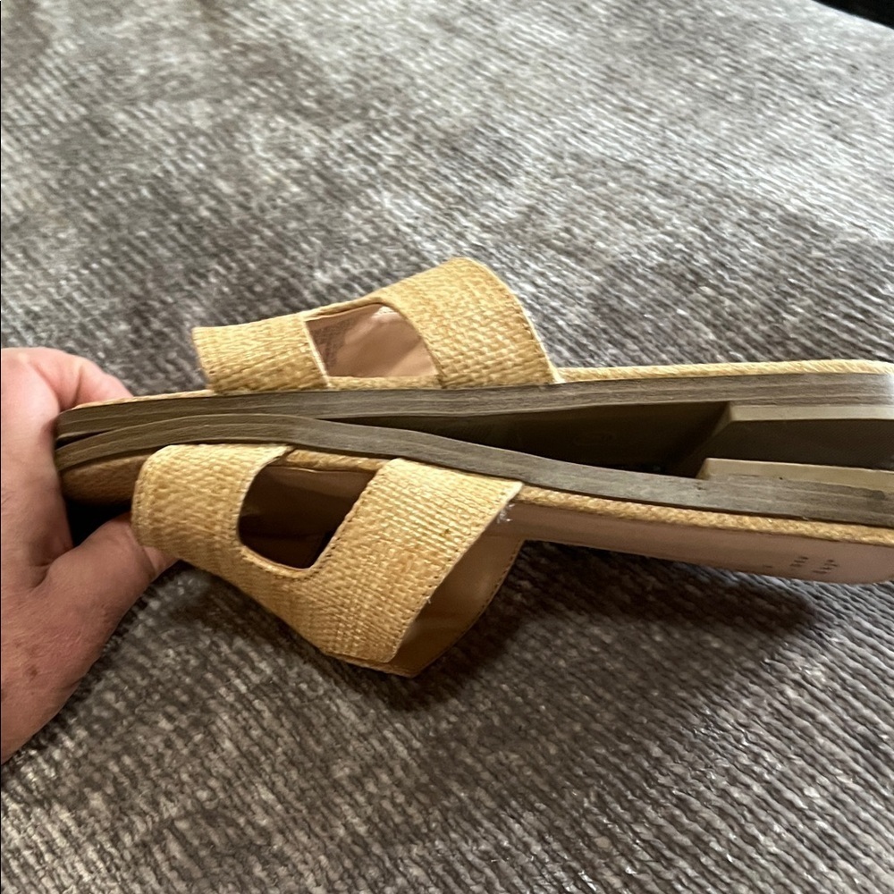 A New Day Woven Raffia Slide Sandals 9 - Picture 3 of 4